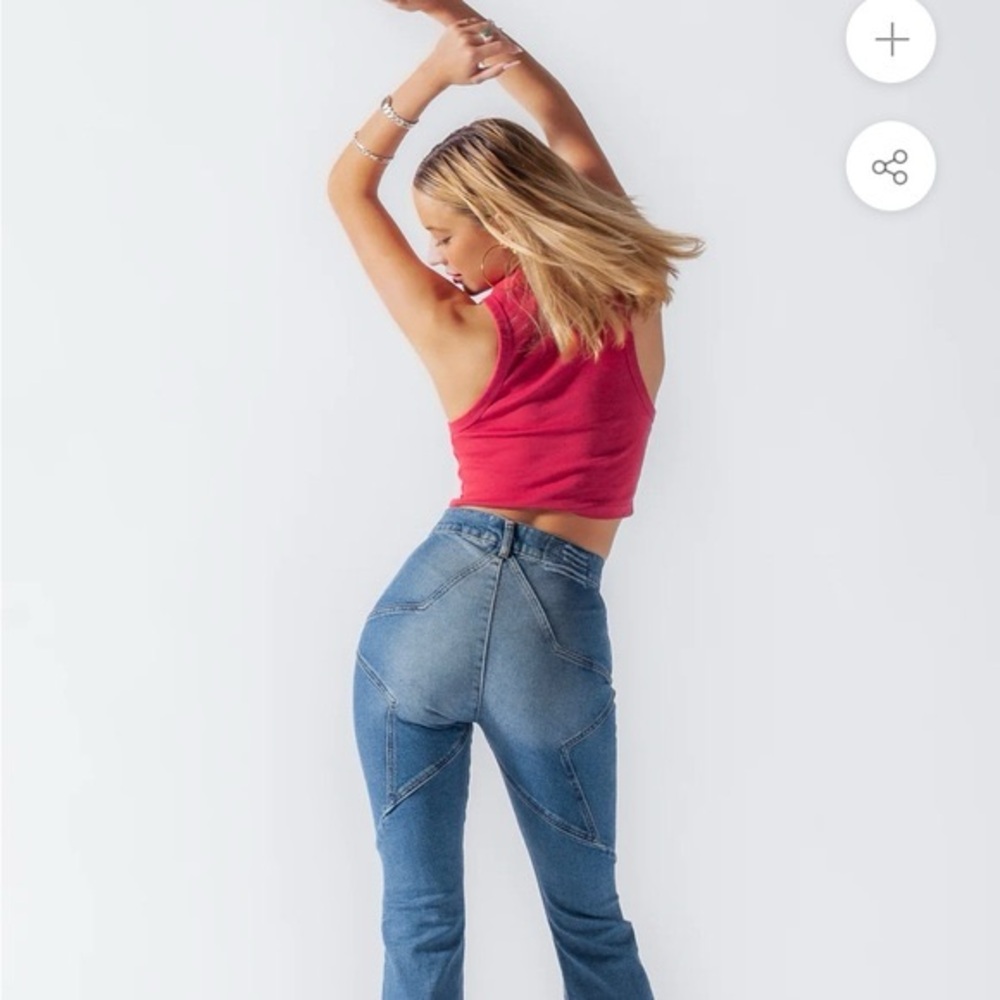 Revice Women's 24 Venus Stargazer Star Denim Jeans Light Wash Skinny Cropped